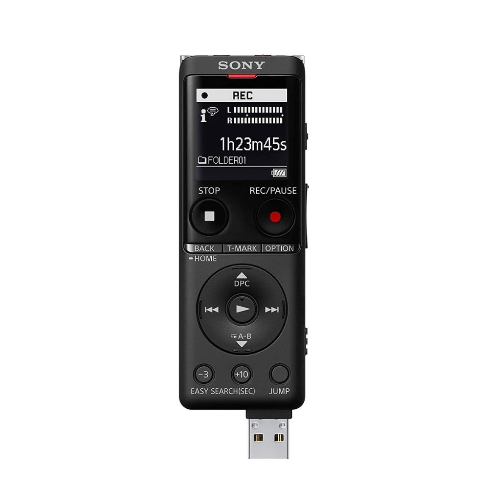 Sony ICD-UX570F Light Weight Voice Recorder, with 20hours battery life, 4GB Built-In memory -Black