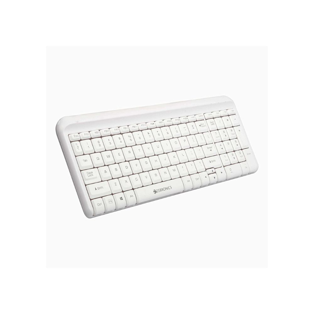 Zebronics Zeb-Glide USB Wired Multimedia Keyboard for PC/Laptop with Rupee Symbol Key(White)