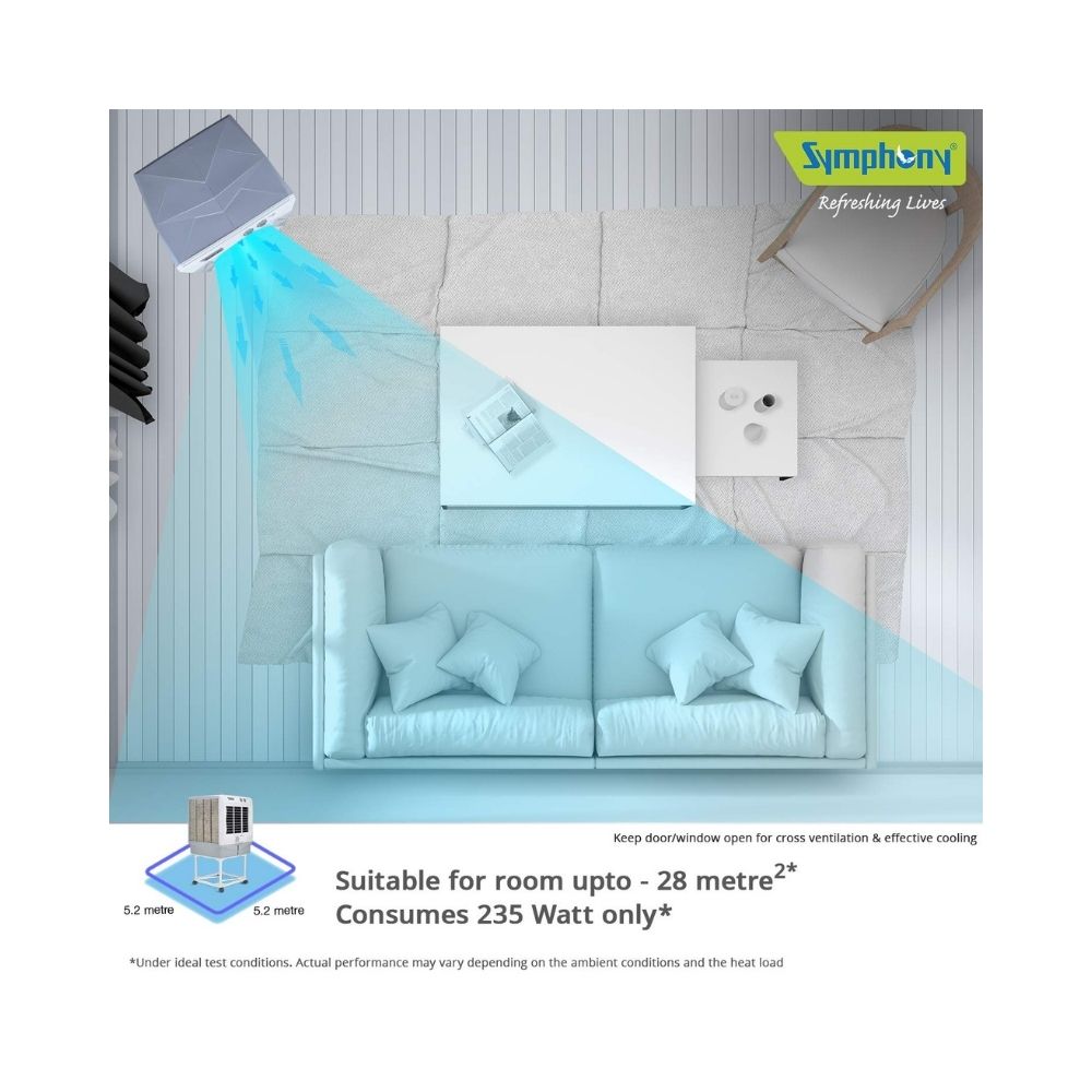 Symphony 61 L Desert Air Cooler (White, Jumbo 65DB)
