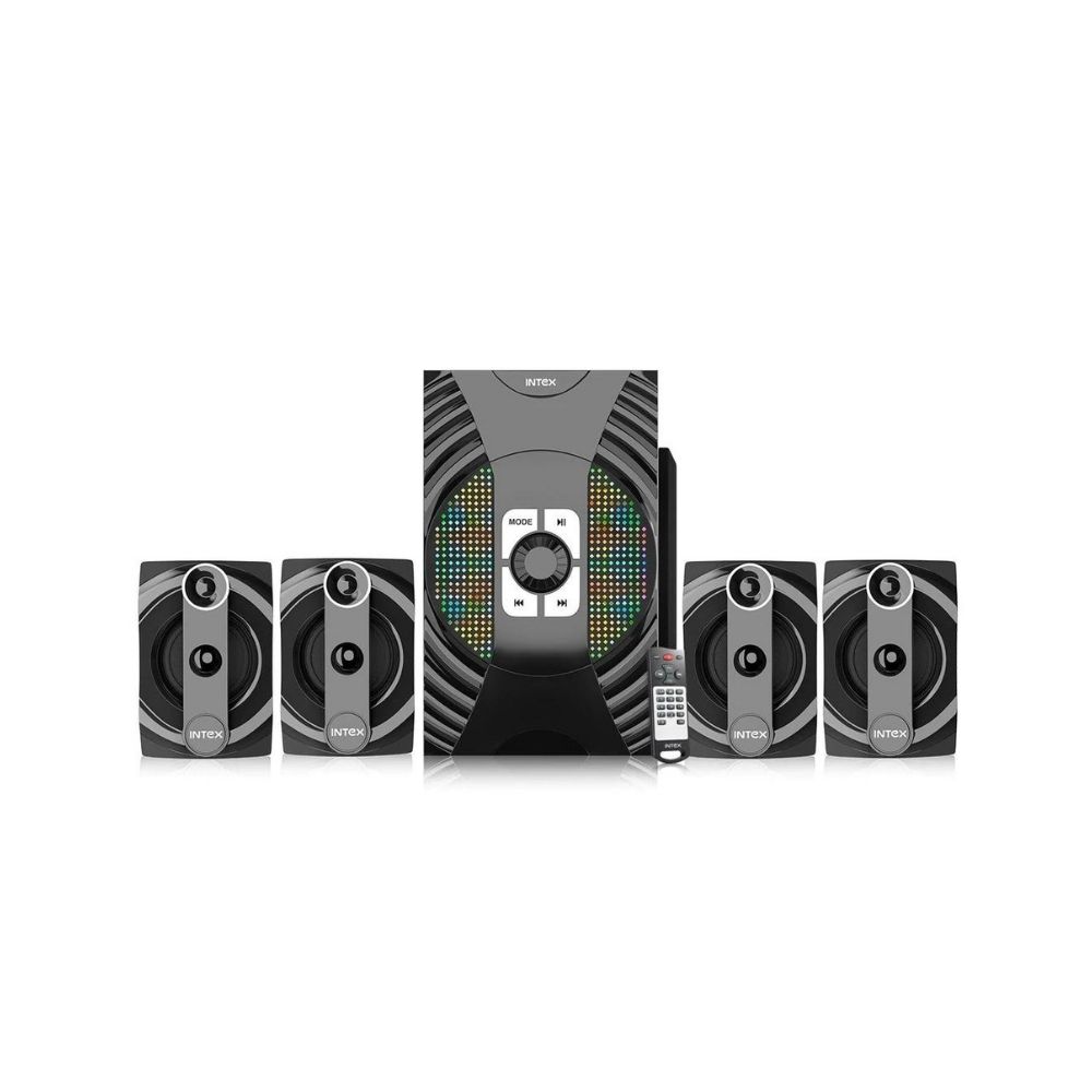 Intex Dazzle FMUB 4.1 Multimedia Bluetooth Speaker USB PLAYABILITY Powerful Audio Effect (Black)