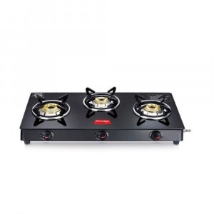 Prestige Marvel Plus Auto Ignition 3 Burner Glass top, GTM 03 AI, Black
