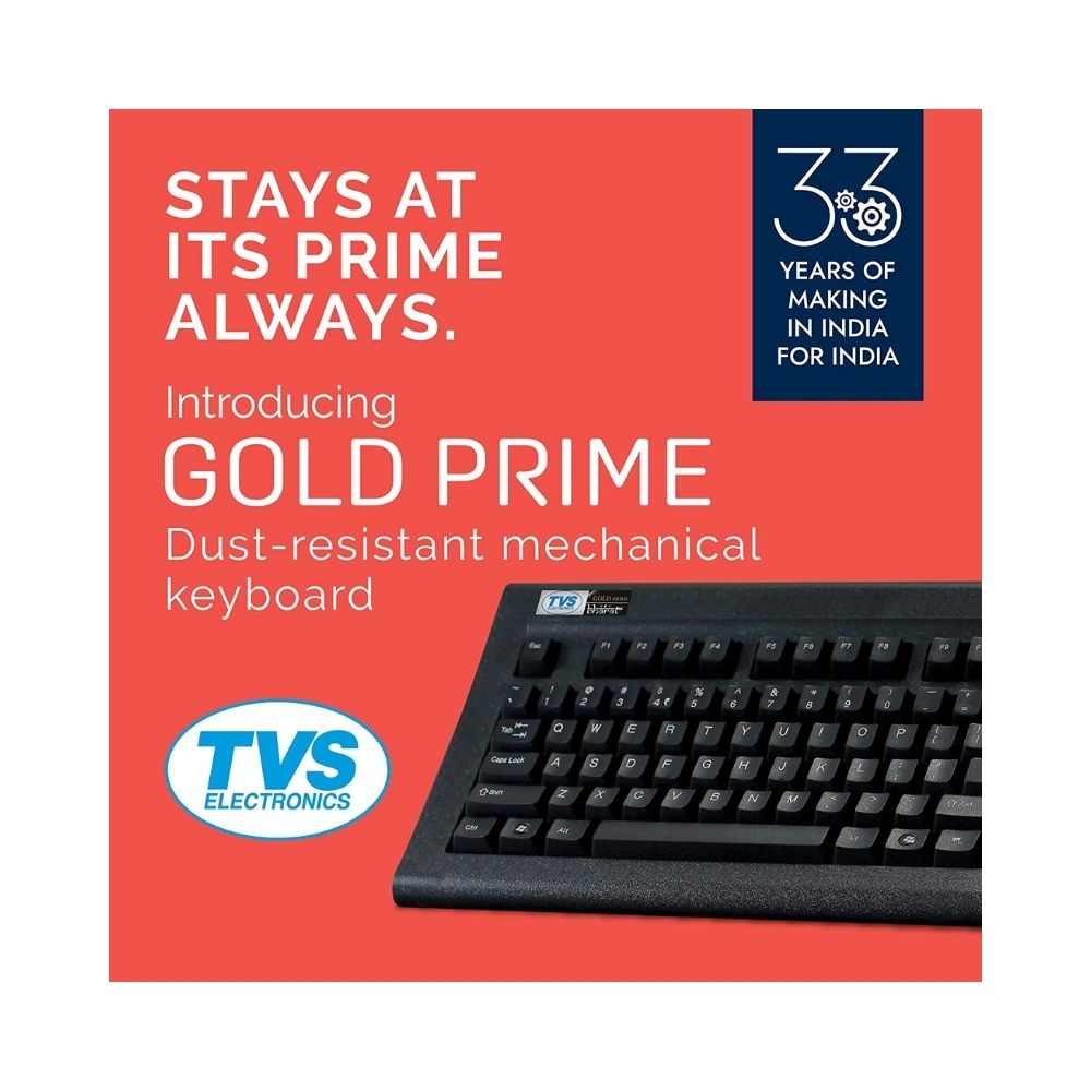 TVS ELECTRONICS Gold Prime USB-A Keyboard (Black)