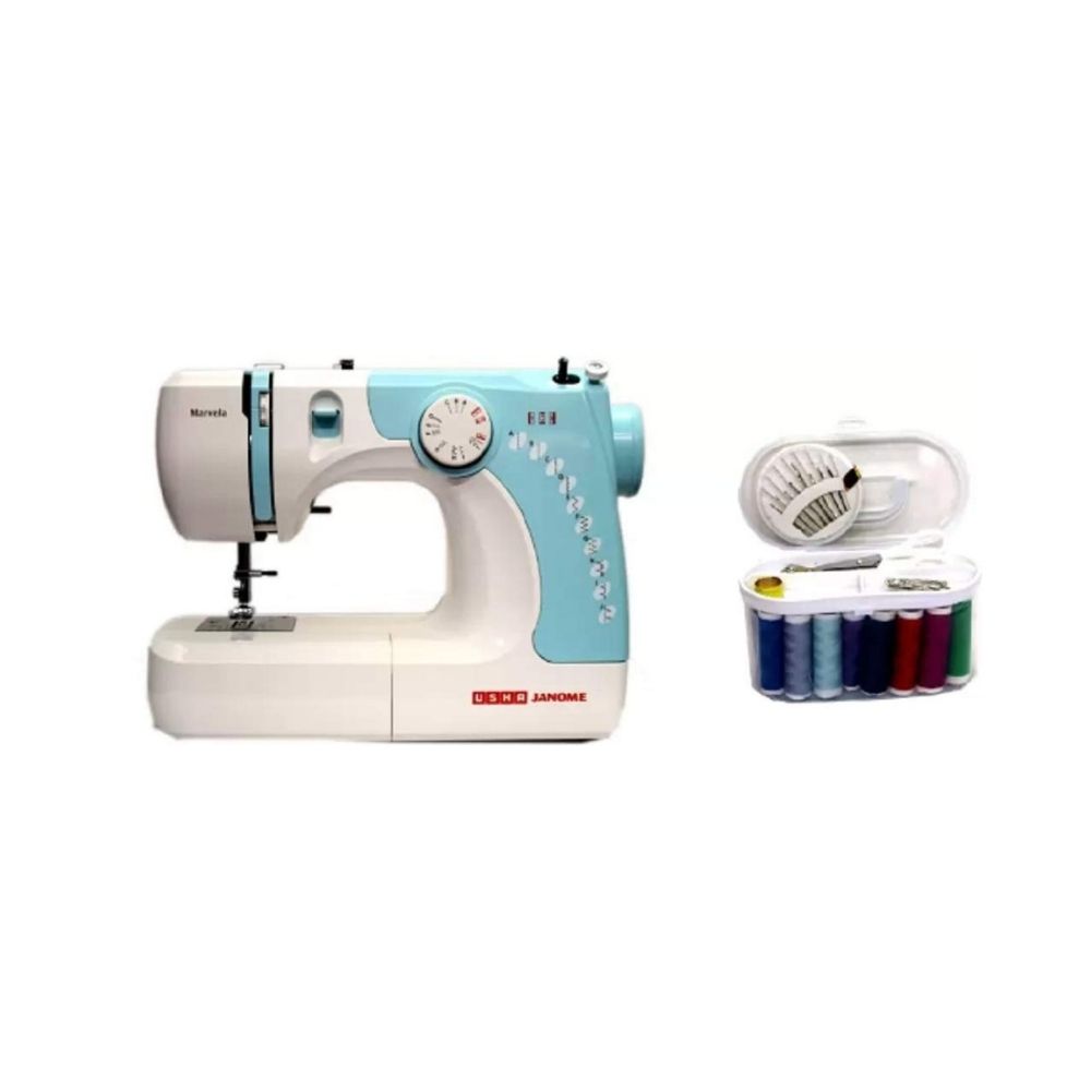 Usha Marvela Blue with Sewing KIT Electric Sewing Machine (Built-in Stitches 14)