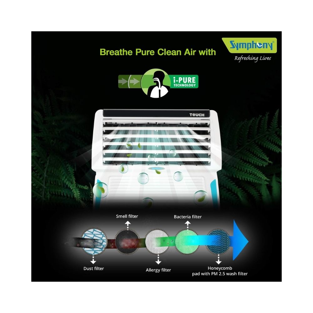 Symphony Touch Personal Cooler with Remote - 35L, White