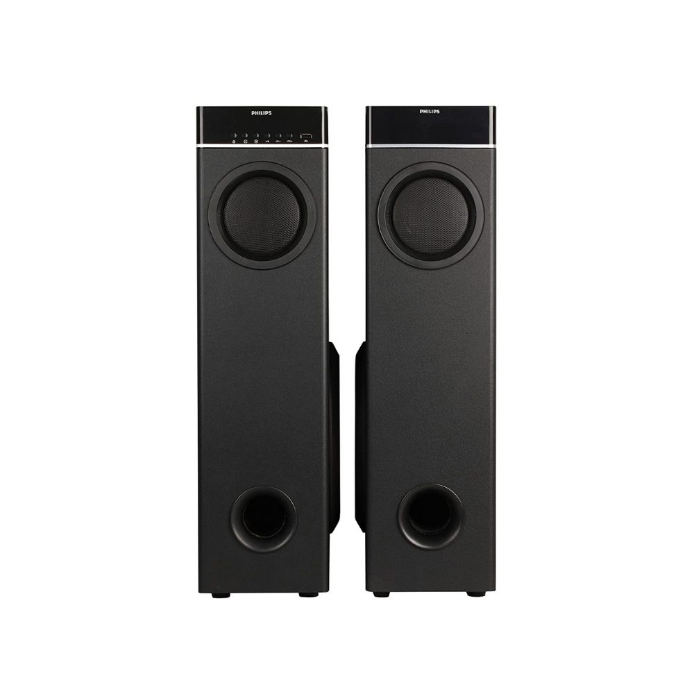 Philips Audio SPA9070/94 70 W Tower Speaker with Optical Input and Mic, Black
