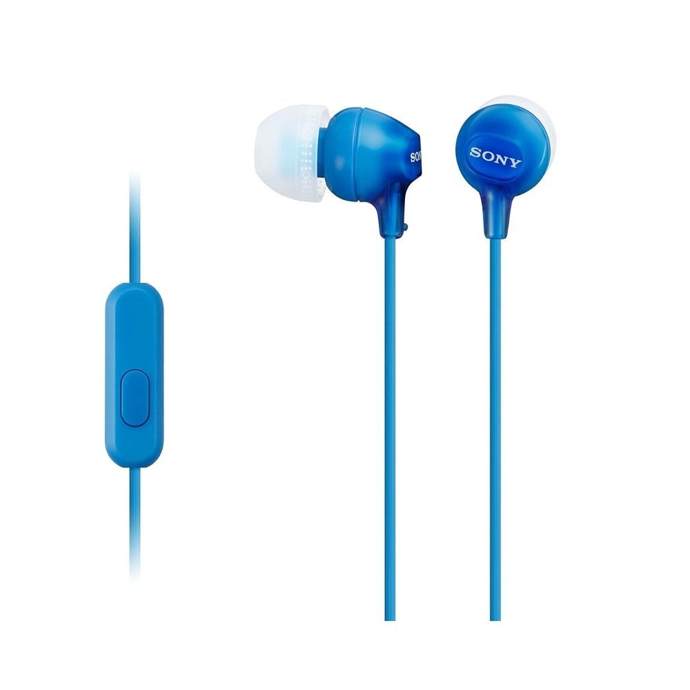 Sony MDR-EX15AP In-Ear Stereo Headphones with Mic (Blue)