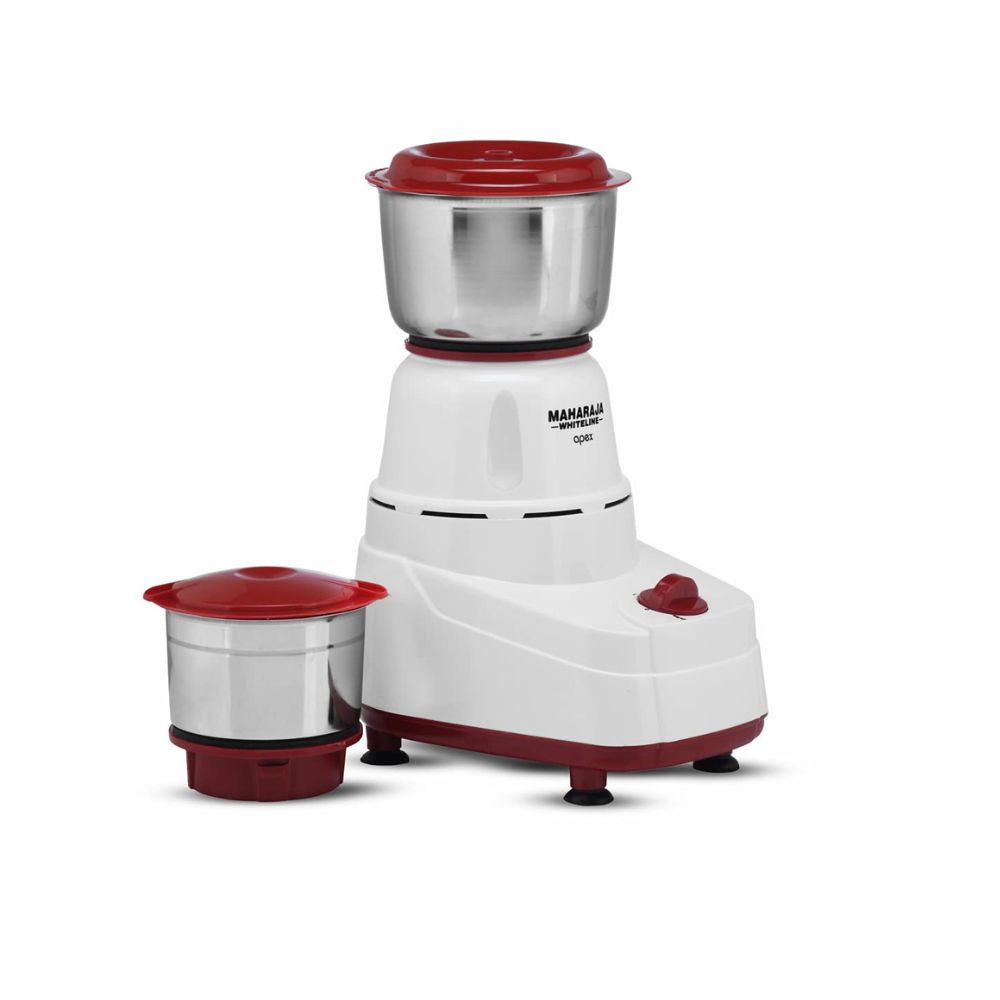 Maharaja Whiteline Apex 2J 500-Watt Mixer Grinder with 2 Jars (Red and White)
