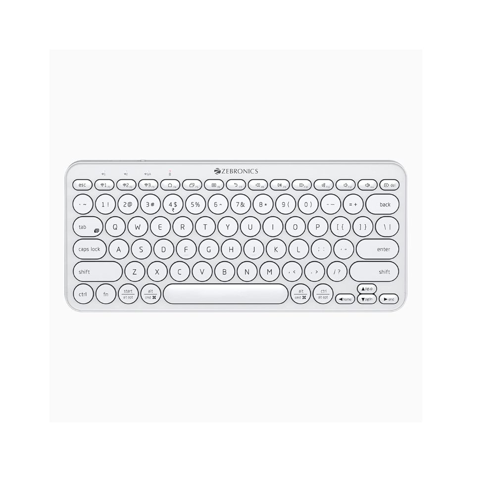 Zebronics zeb-k5000mw wireless multi-device bt keyboard for mac,windows,android,ios(White)