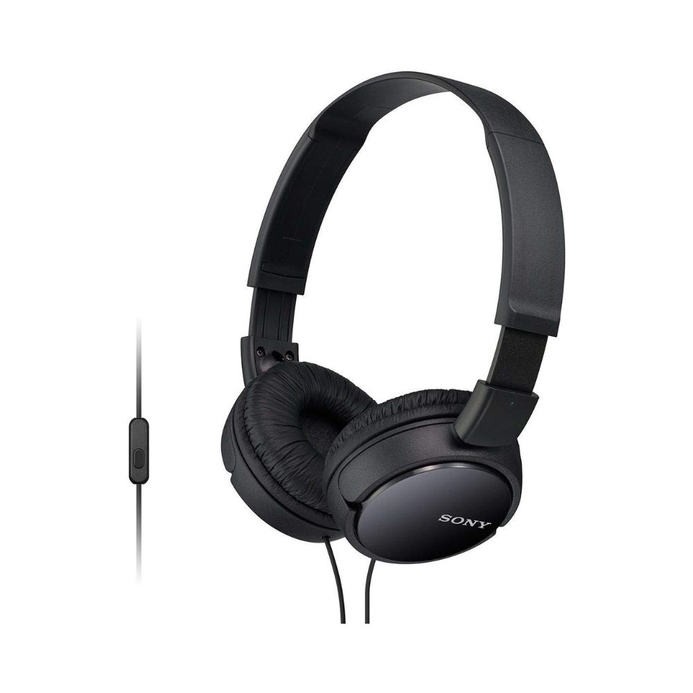 Sony MDR-ZX110AP Wired On-Ear Headphones with tangle free cable, 3.5mm Jack, Headset with Mic for phone calls