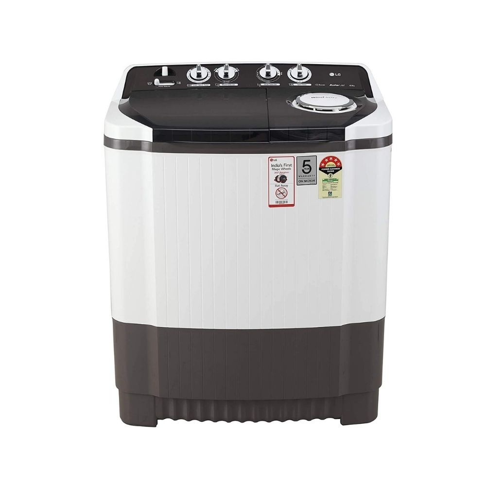 LG 8 kg 5 Star Rating Semi Automatic Top Load Grey, White  (P8035SGMZ)