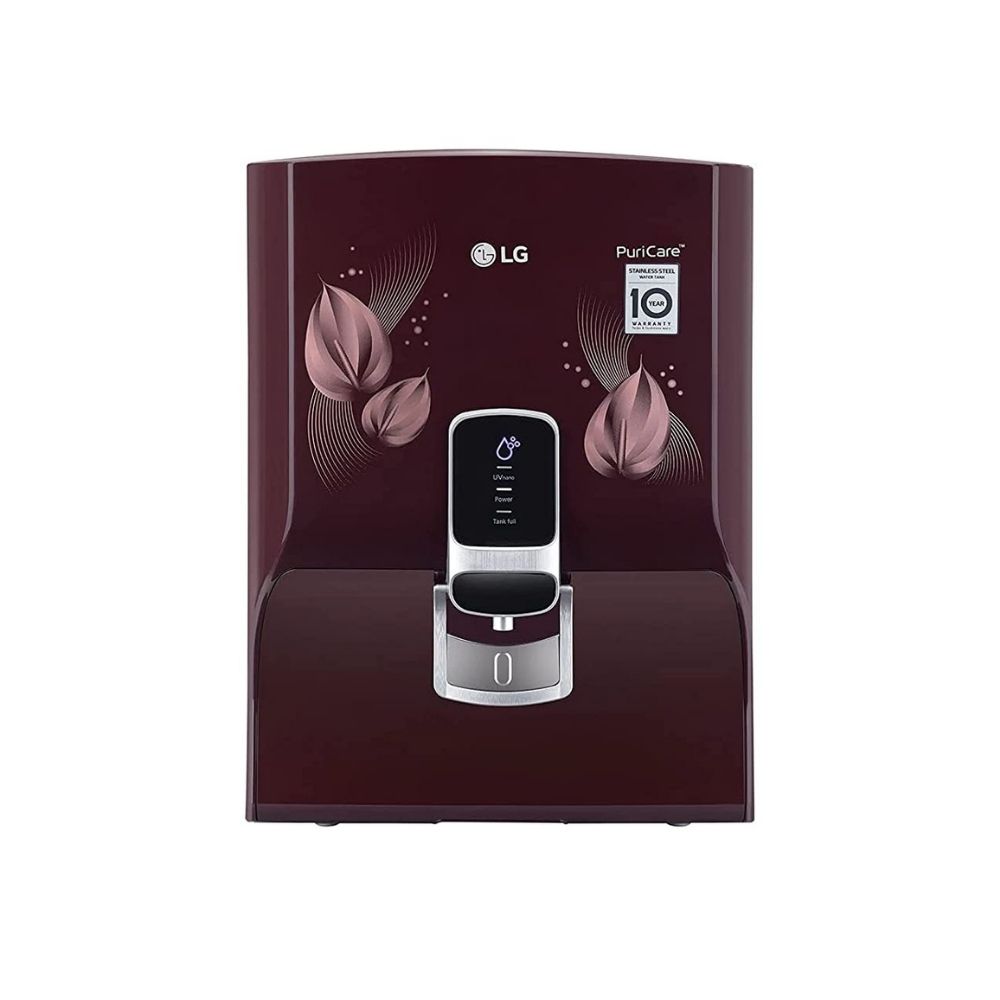 LG WW174NPC 8 L RO + UV + MB Water Purifier  (Crimson Red with Leaf Pattern)