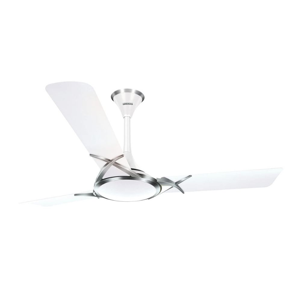 Luminous Deltoid 1200MM Designer Ceiling Fan for  with BEE 3-Star  (Silky White), Standard (F05DELTIDSLW)