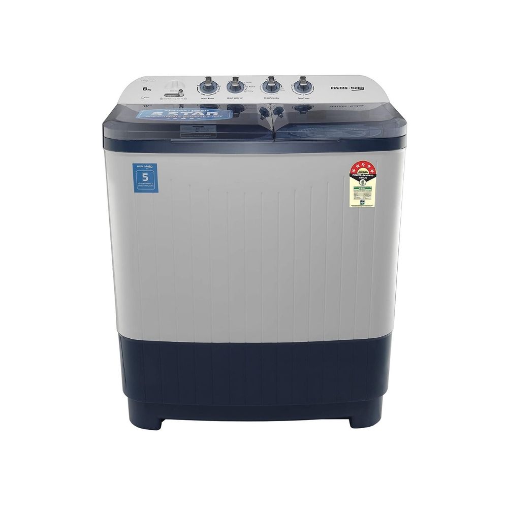 Voltas Beko 8.5 kg Semi-Automatic Top Loading Washing Machine, 2 Casette Filter (WTT85DBLT, Sky Blue)