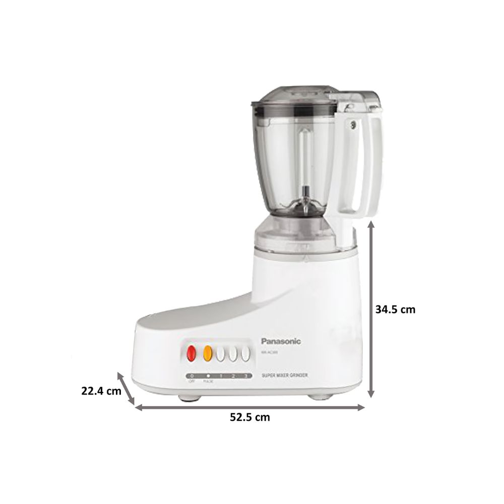 Panasonic AC MX-AC300-H 550-Watt Mixer Grinder with 3 Jars (Grey)