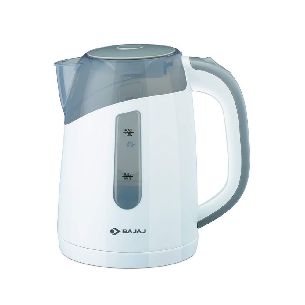 Bajaj glimmer 1 l kettle 1100 w with led glow, heatproof and shockproof body, white, small (670105)