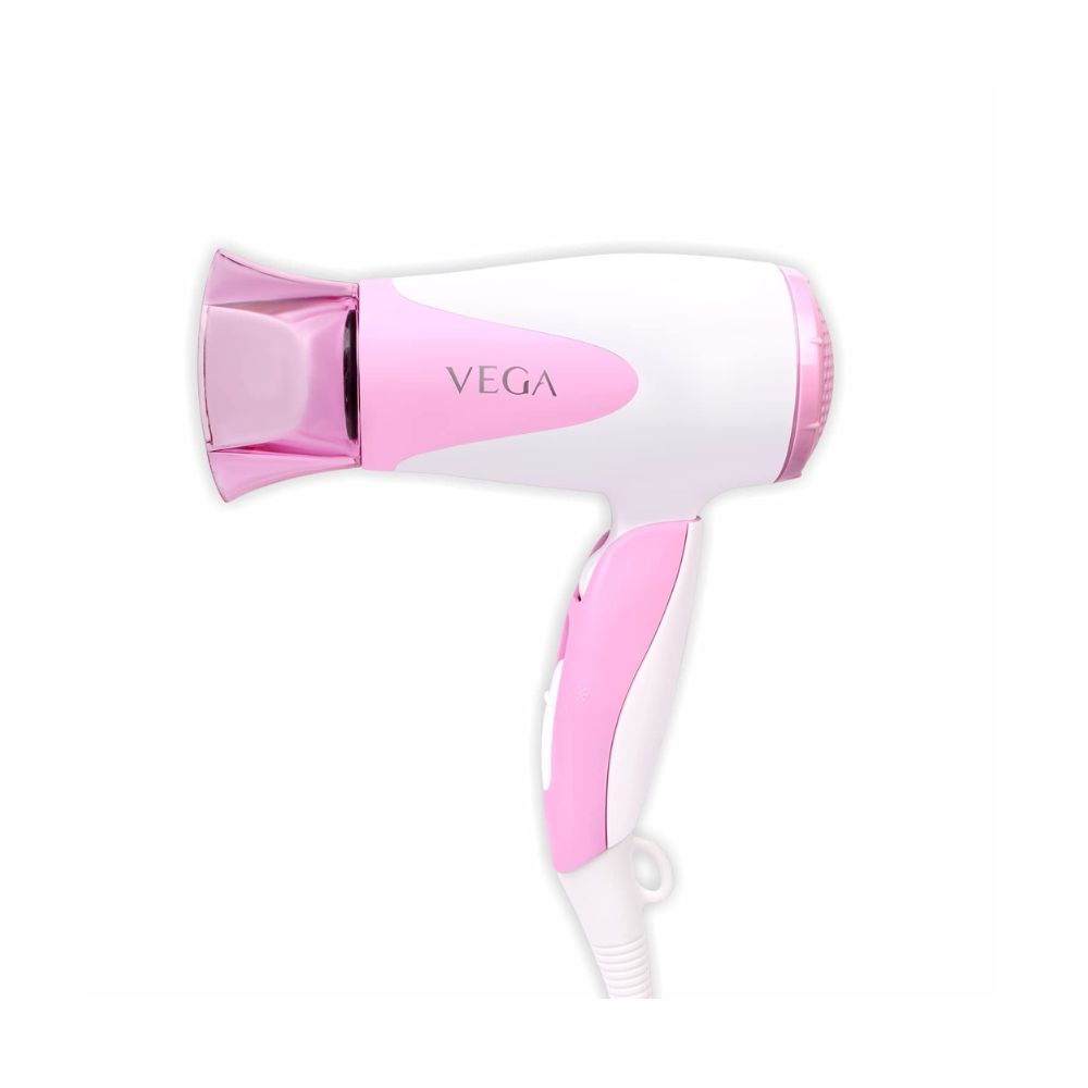 Vega Blooming Air Foldable 1000 Watts Hair Dryer With Heat & Cool Setting And Detachable Nozzle (VHDH-05)