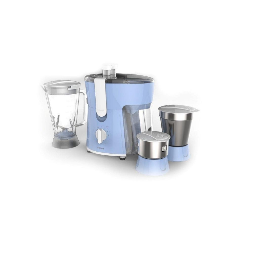 PHILIPS HL7576/00 Daily Collection 600 W Juicer Mixer Grinder (3 Jars, Celestial Blue & Bright White)