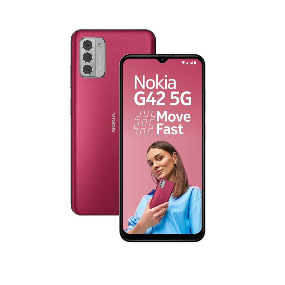 Nokia G42 5G | Snapdragon® 480+ 5G | 50MP Triple AI Camera | 11GB RAM (6GB RAM + 5GB Virtual RAM) | 128GB Storage | 5000mAh Battery | 2 Years Android Upgrades | 20W Charger Included | So Pink