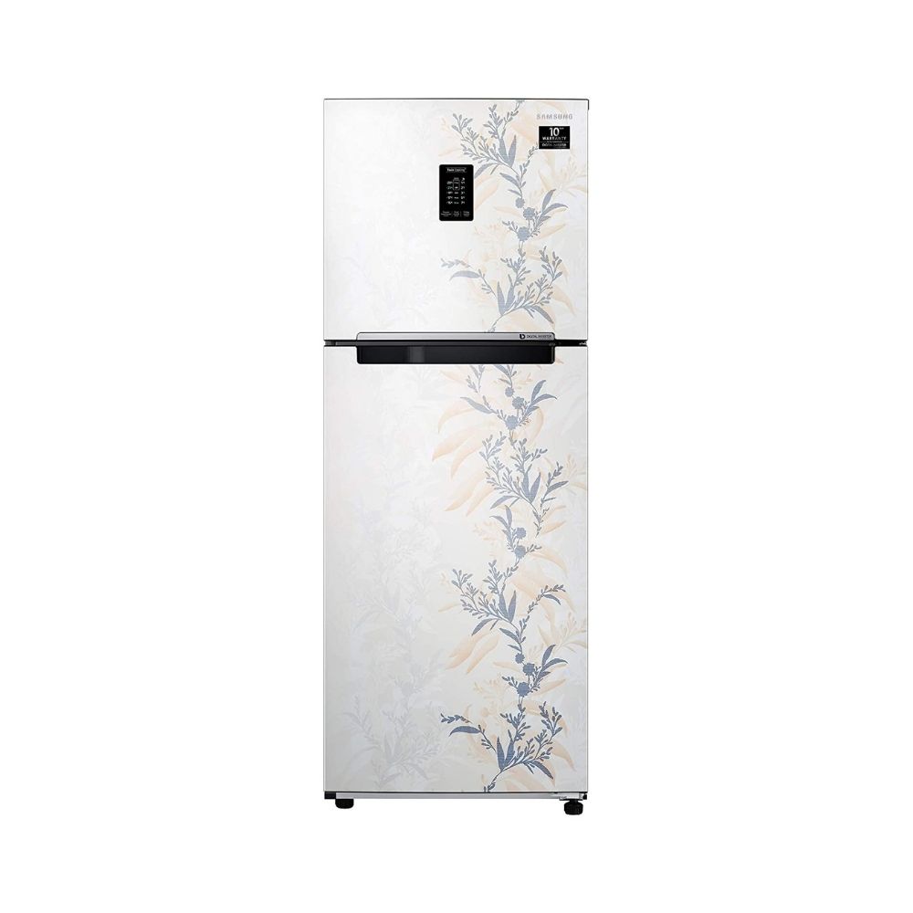 Samsung 314 L 2 Star Inverter Frost-Free Double Door Refrigerator (RT34T46326W/HL, Mystic Overlay White, Convertible)