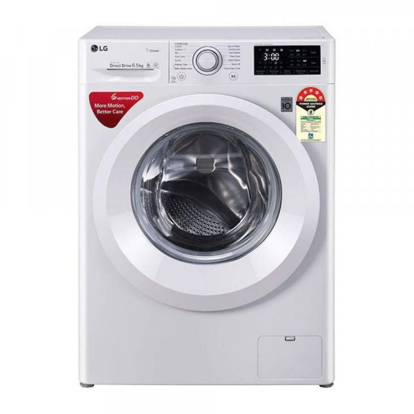 LG 6.5 Kg 5 Star Inverter Fully-Automatic Front Loading Washing Machine (FHT1065HNL White, 6 Motion Direct Drive &amp; Steam