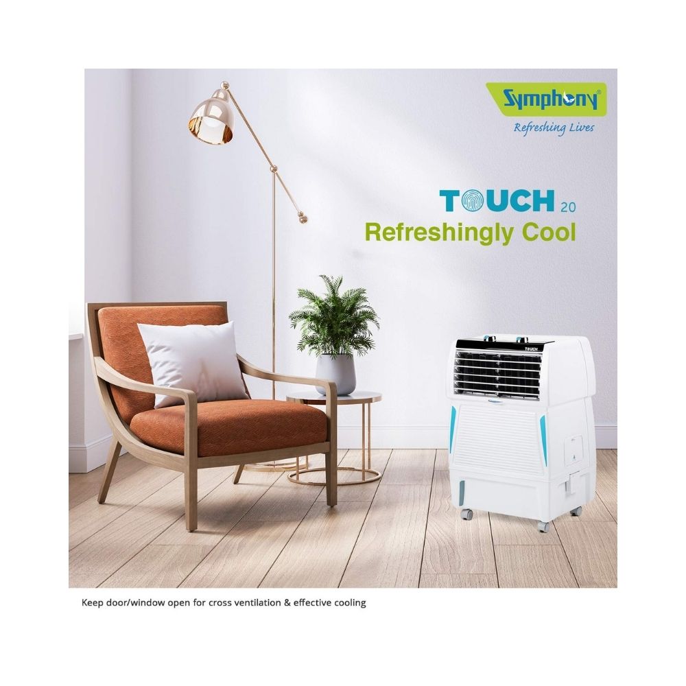 Symphony Touch 20 New Personal Air Cooler - 20L, White