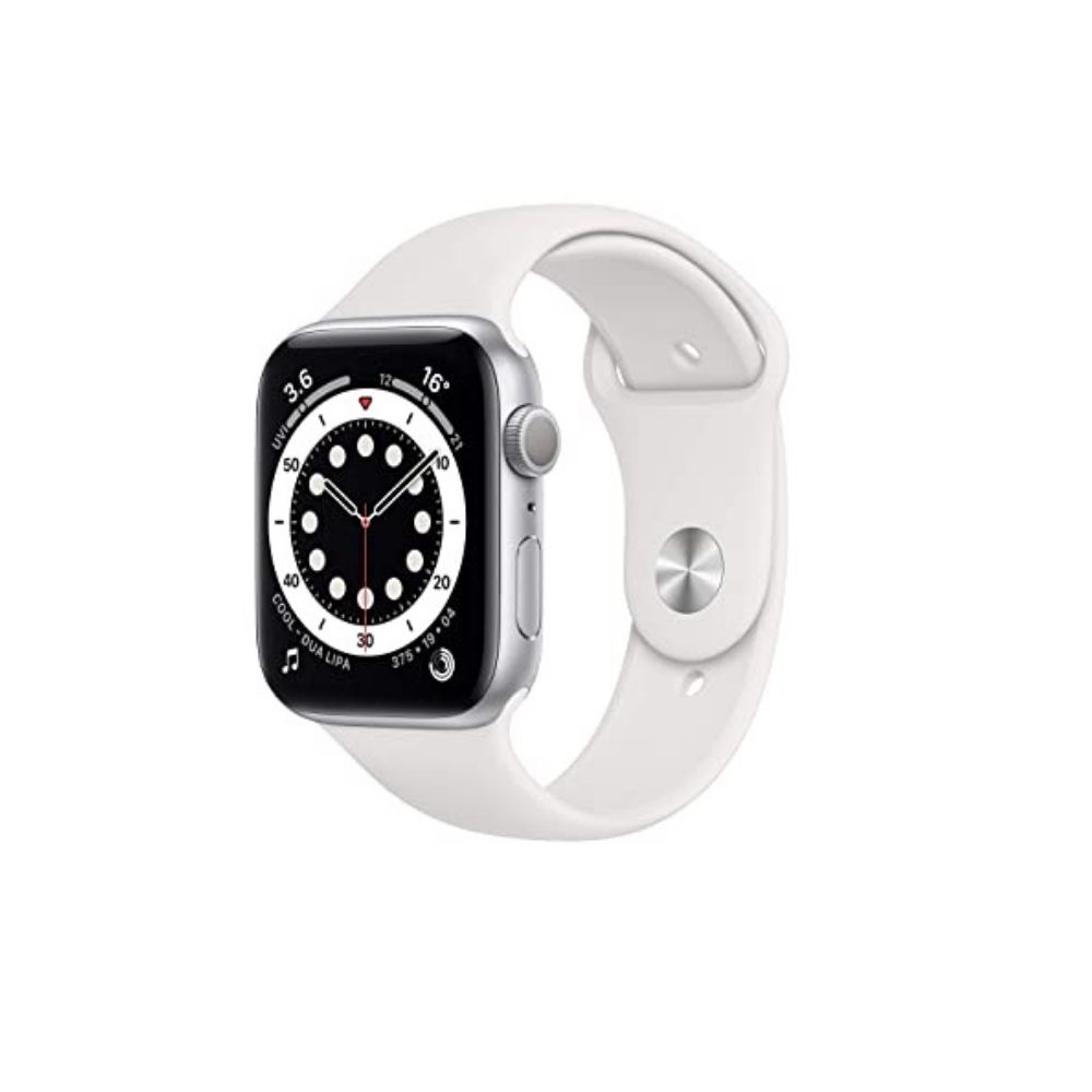 APPLE Watch Series 6 GPS M00D3HN/A 44 mm Silver Aluminum Case with White Sport Band