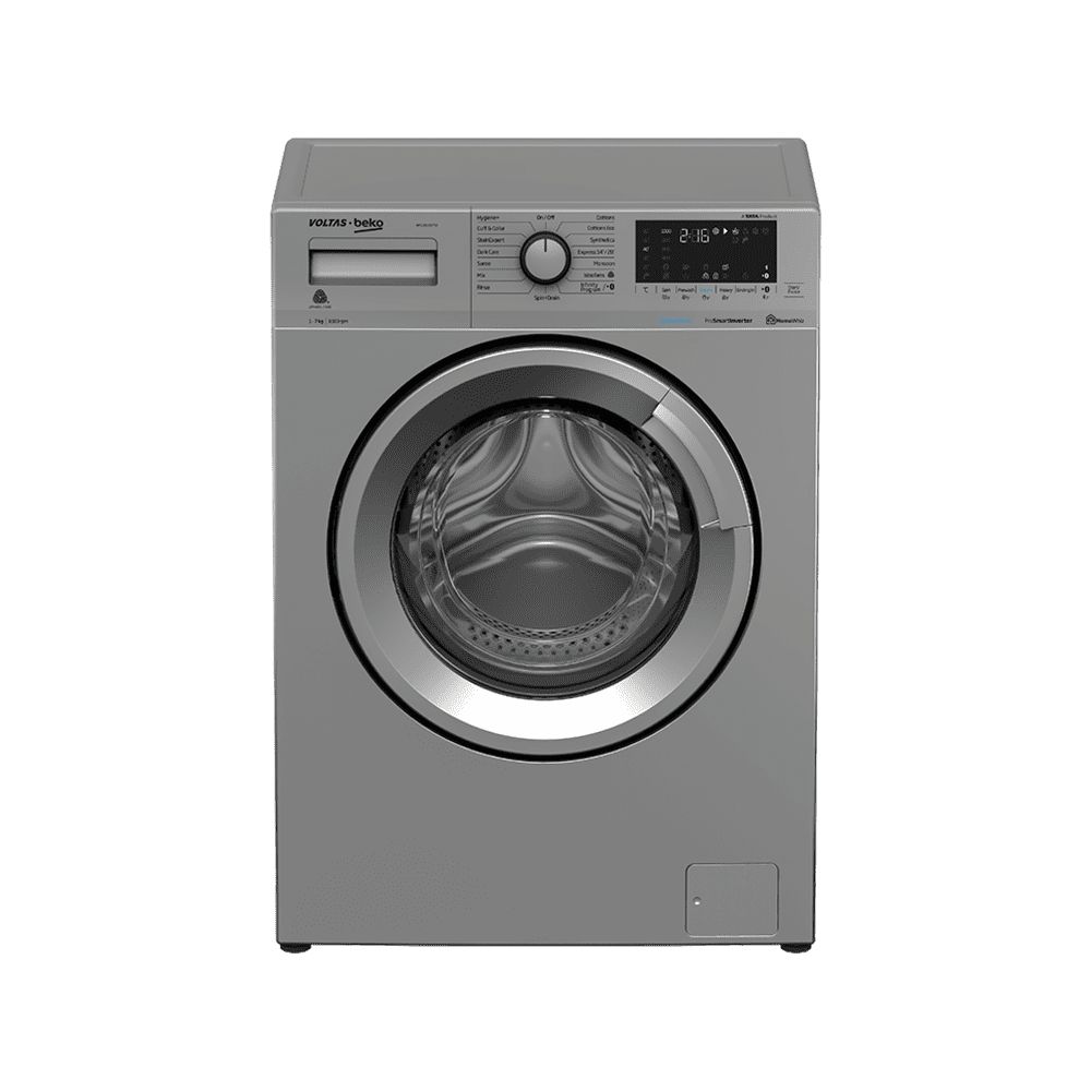 Voltas Beko 7 Kg 5 Star Fully Automatic Front Load Washing Machine (SteamWash, WFL7010VTSS, Grey)