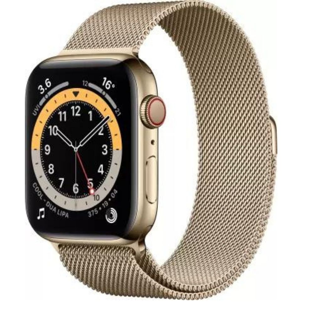 Apple Watch Series 6 GPS + Cellular, 44mm Gold Stainless Steel Case with Gold Milanese Loop M09G3HN/A