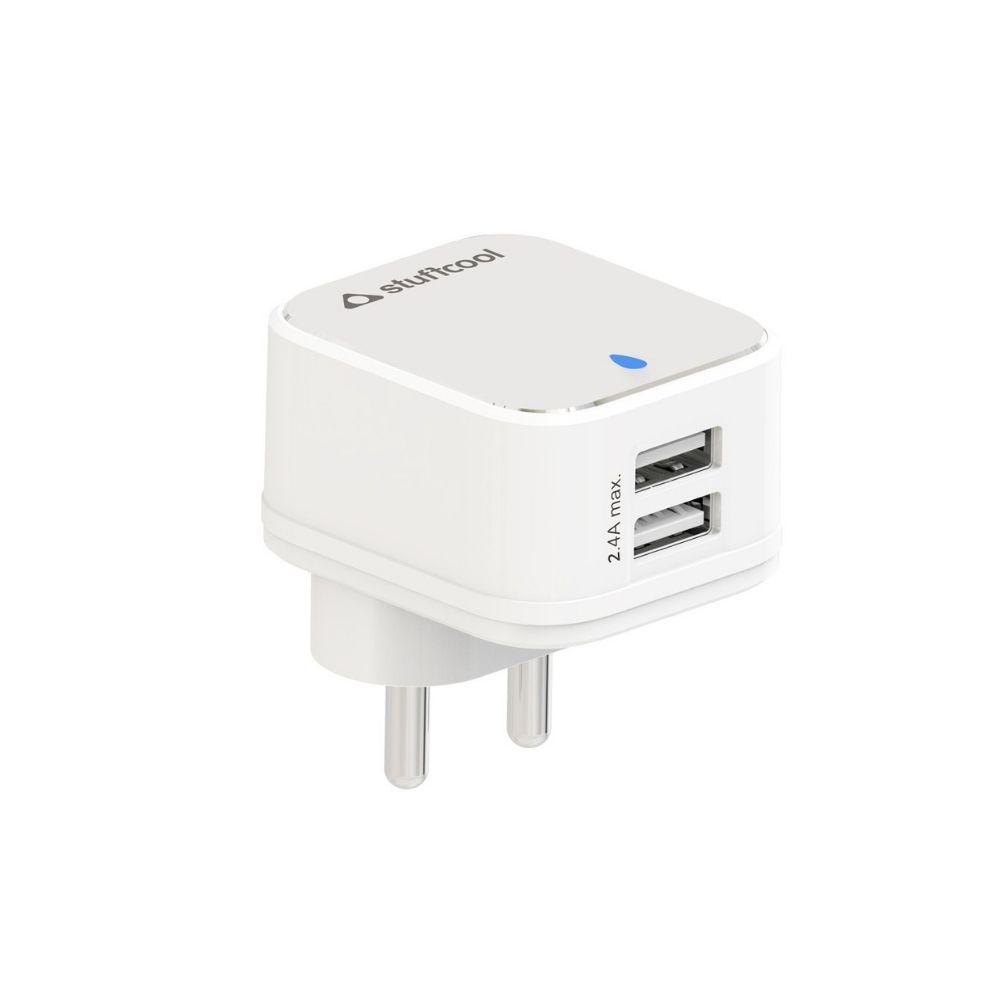 Stuffcool Wall Charger, Mars 2.4A 5V Universal Dual USB Charger Power Adapter - White