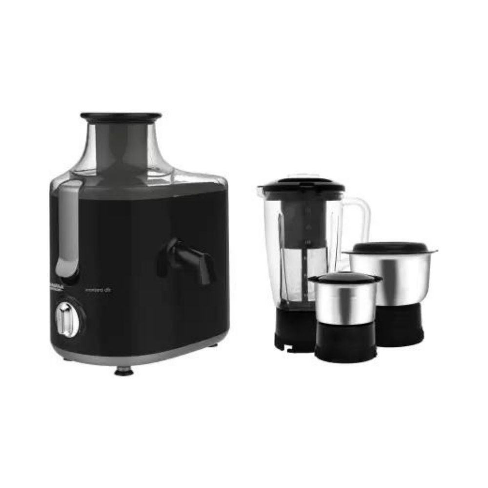 Maharaja Whiteline JX1-159 Montero Dlx 550 W Juicer Mixer Grinder (3 Jars, Black)