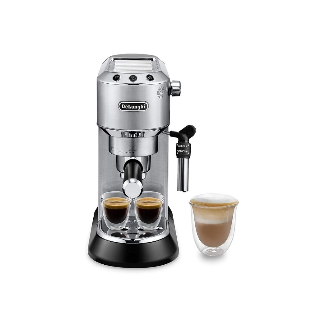 Delonghi 1300 W Semi-Automatic Expresso and Cappuccino Coffee Maker Metallic (EC685M)
