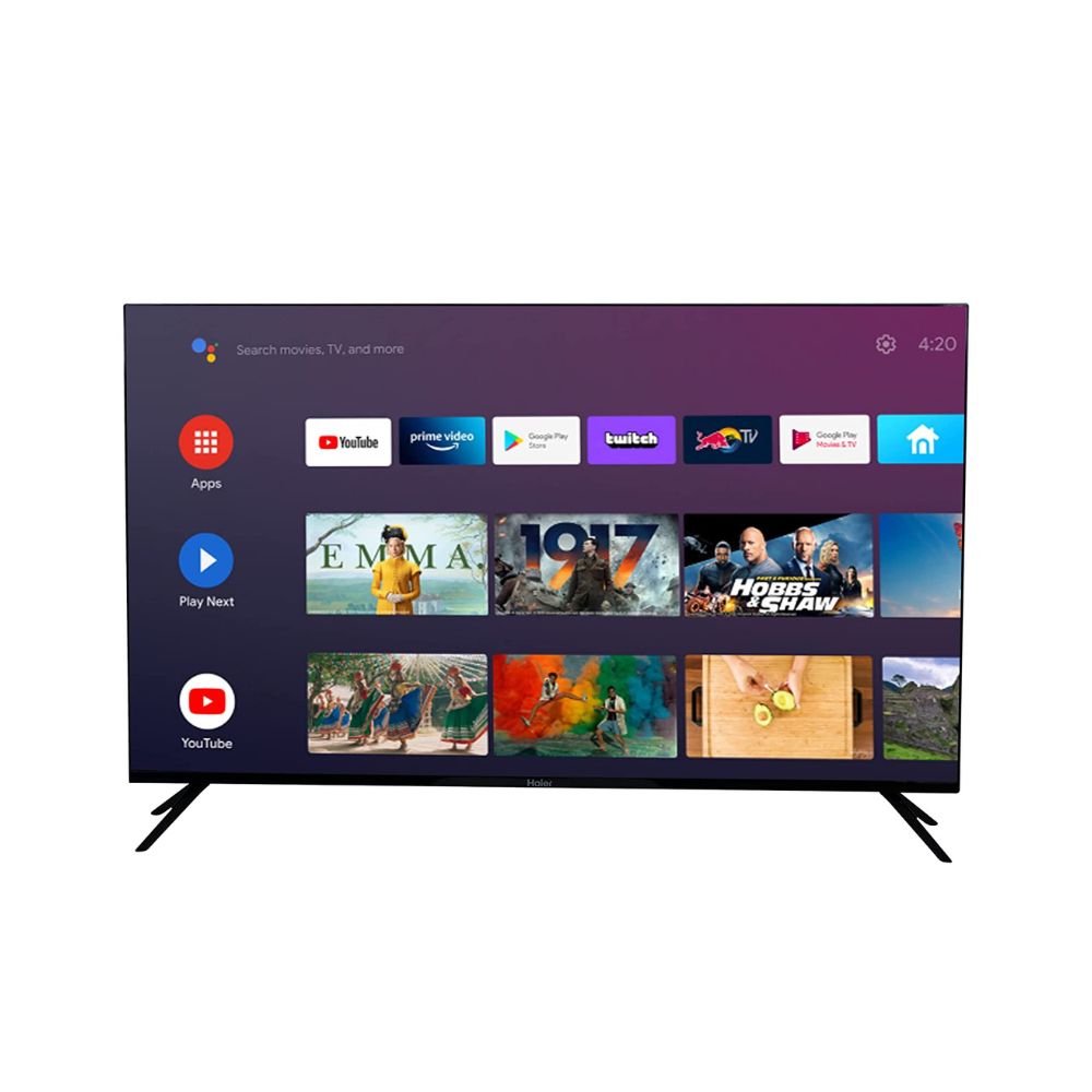 Haier 109 cm (43 Inches) 4K Bezel Less Google Android TV - Smart AI Plus (LE43K6600UGA,Black 2020 Model)