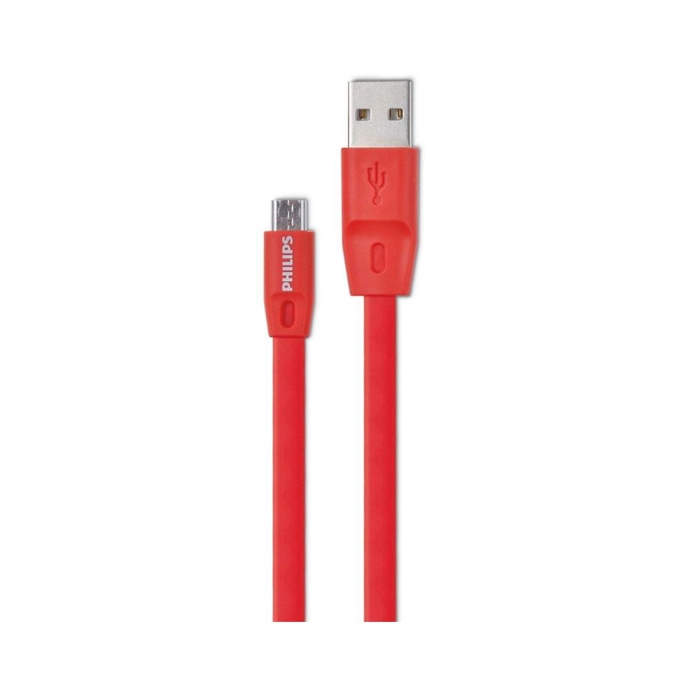 Philips DLC2518C Micro USB Cable - 4 Feet (1.2 Meters) - (Red)