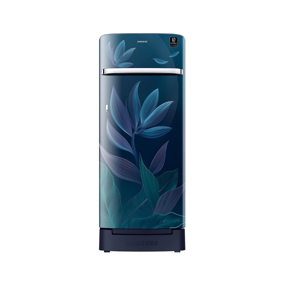 Samsung 225 L 5 Star Inverter Direct cool Single Door Refrigerator(RR23A2H3W9U/HL, Base Stand with Drawer, Paradise Bloom Blue)