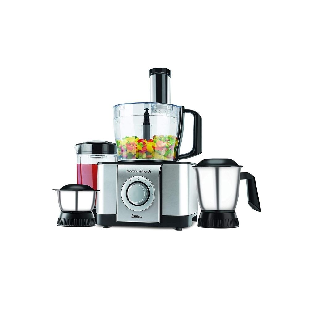 Morphy Richards Icon Dlx 1000 W Food Processor Steel Black (ICON DLX-1000W)