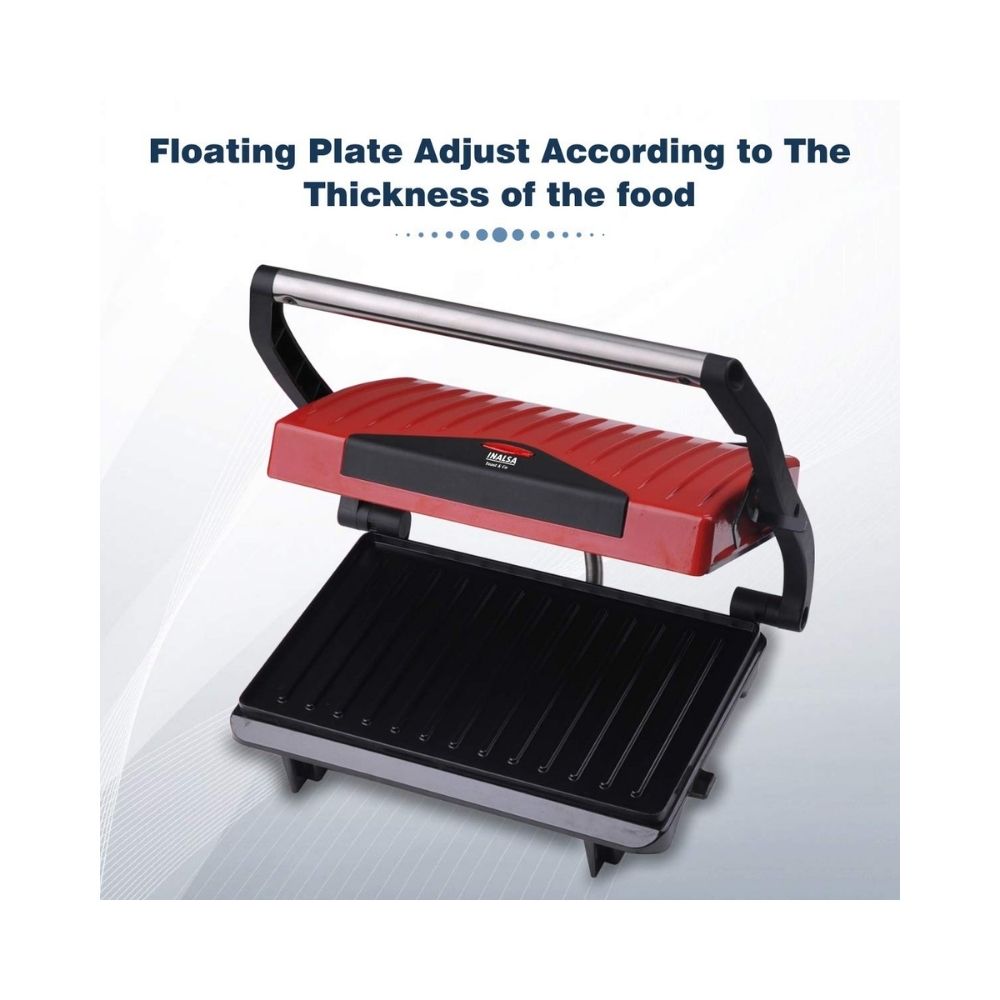 Inalsa Sandwich Grill Toaster Toast & Co 750 Watt (Red / Black)
