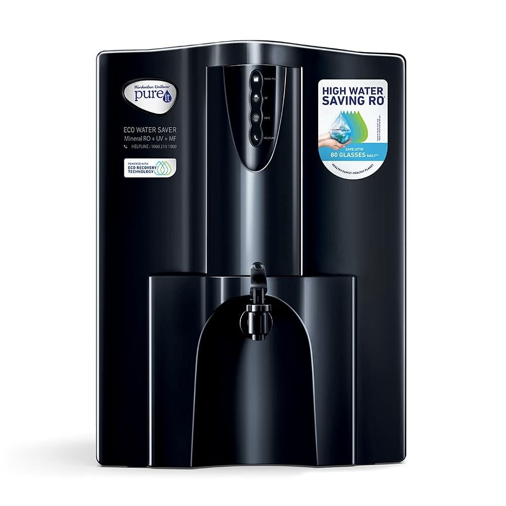 HUL Pureit Eco Water Saver Mineral RO+UV+MF  Black 10L Water Purifier