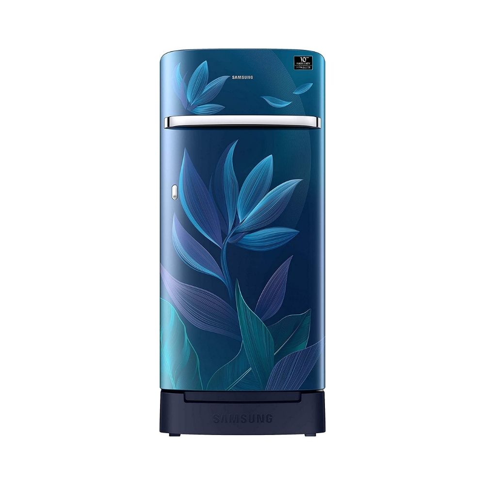 Samsung 198 L 5 Star Inverter Direct-Cool Single Door Refrigerator (RR21T2H2W9U/HL, Paradise Blue, Base Stand with Drawer)