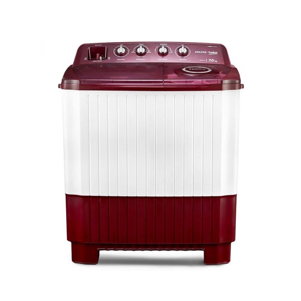 Voltas Beko 7 Kg 5 Star Semi-Automatic Top Loading Washing Machine (WTT70ABRT, Burgundy)