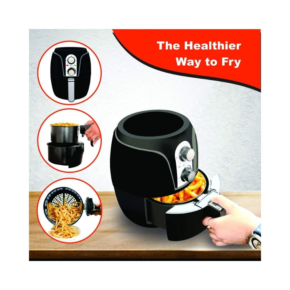 Inalsa Air Fryer Crispy Fry-1200W with Smart Rapid Air Technology, Timer Selection and Fully Adjustable Temperature Control