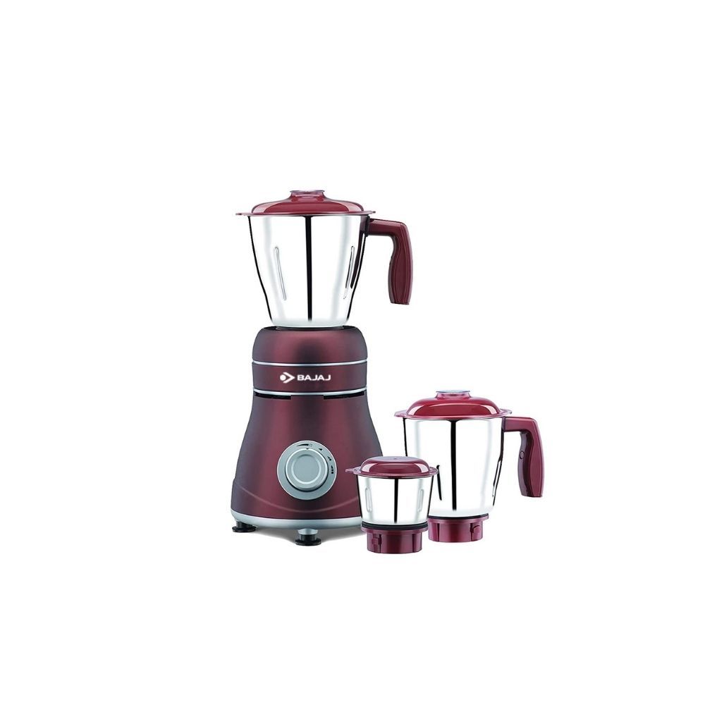 Bajaj Crimson Red Ivora 800 W Mixer Grinder (3 Jars, Brown, Grey)