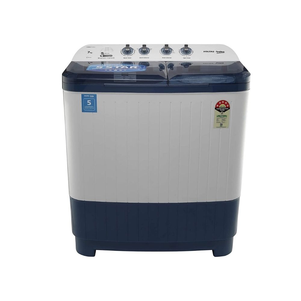 Voltas Beko 7 kg Semi Automatic Top Load White, Blue  (WTT70DBLT)