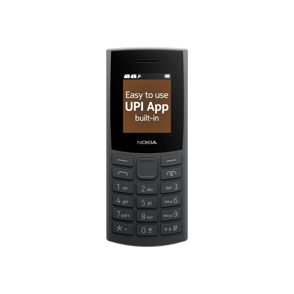 Nokia 106 4G Keypad Phone with 4G, Built-in UPI Payments App, Long-Lasting Battery, Wireless FM Radio & MP3 Player, and MicroSD Card Slot | Charcoal