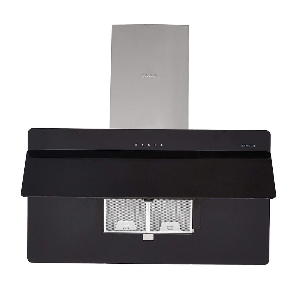 Faber 90 cm 1095 m³/hr angular Kitchen Chimney (HOOD COCKTAIL 3D T2S2 BK TC LTW 90, Cassette Filter, Touch Control, Black)