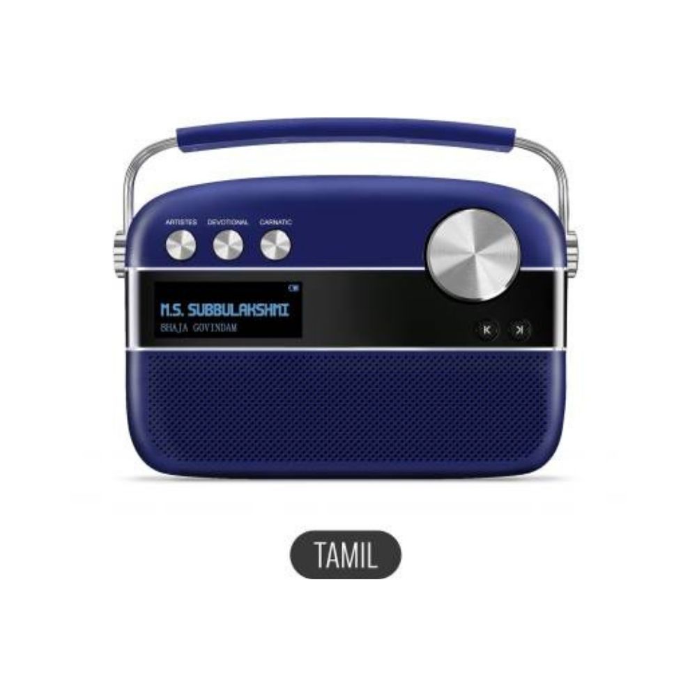 saregama Carvaan Premium Tamil SCB230 10 W Bluetooth Home Theatre  (Royal Blue, Stereo Channel)