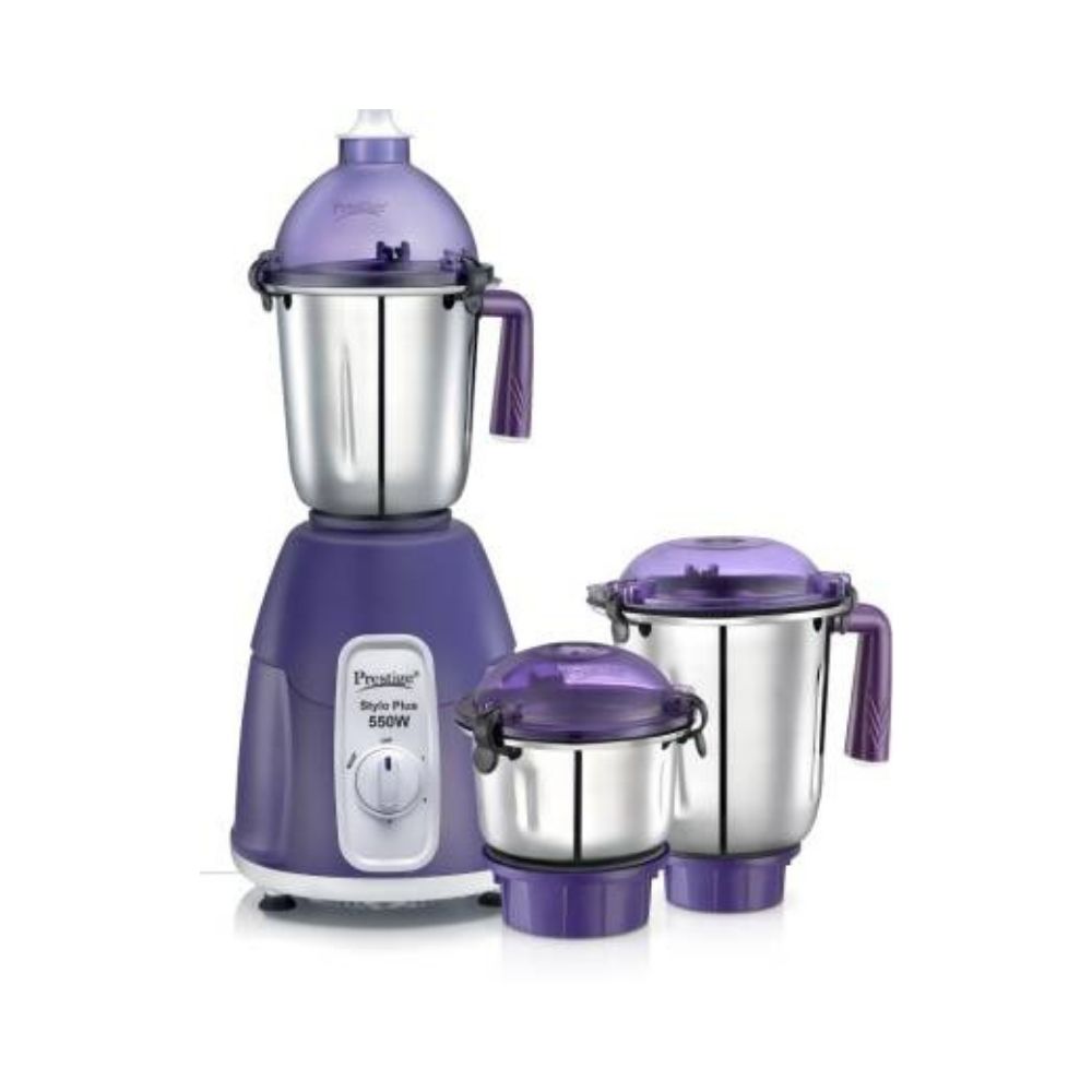 Prestige Stylo Plus 550 Mixer Grinder (3 Jars, Violet)
