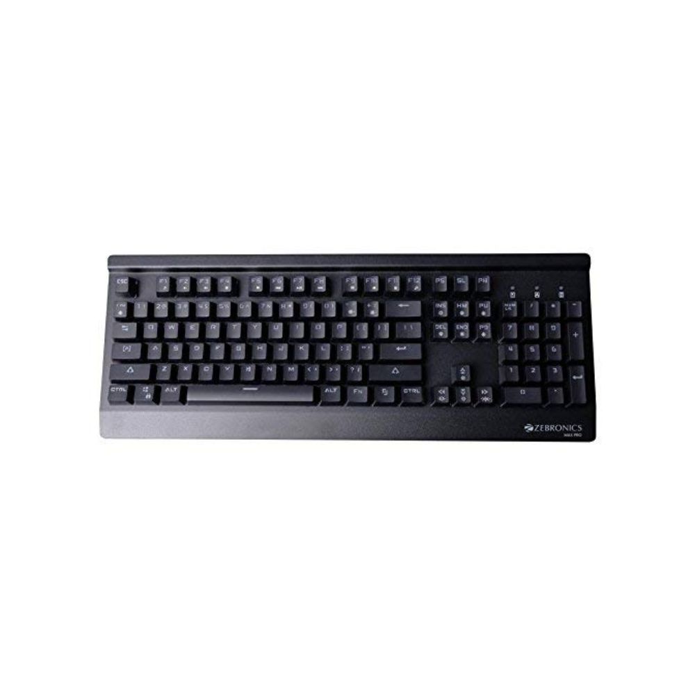 Zebronics zeb-max pro mechanical gaming full size keyboard, (gold plated usb, braided cable)