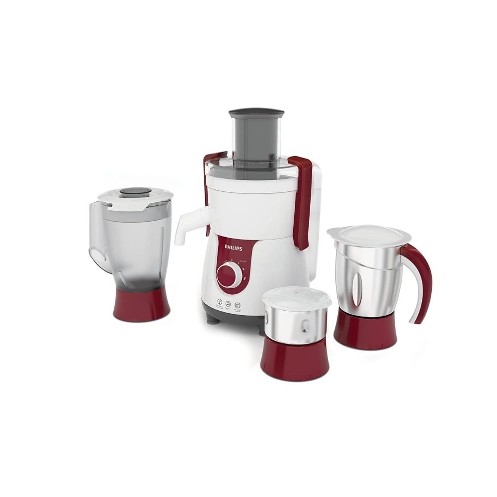 Philips HL7715/00 HL 7715 700 W Juicer Mixer Grinder (3 Jars, Red)