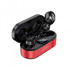 PTron Bassbuds Plus in-Ear True Wireless Stereo Bluetooth Headset  (Black, Red, True Wireless)