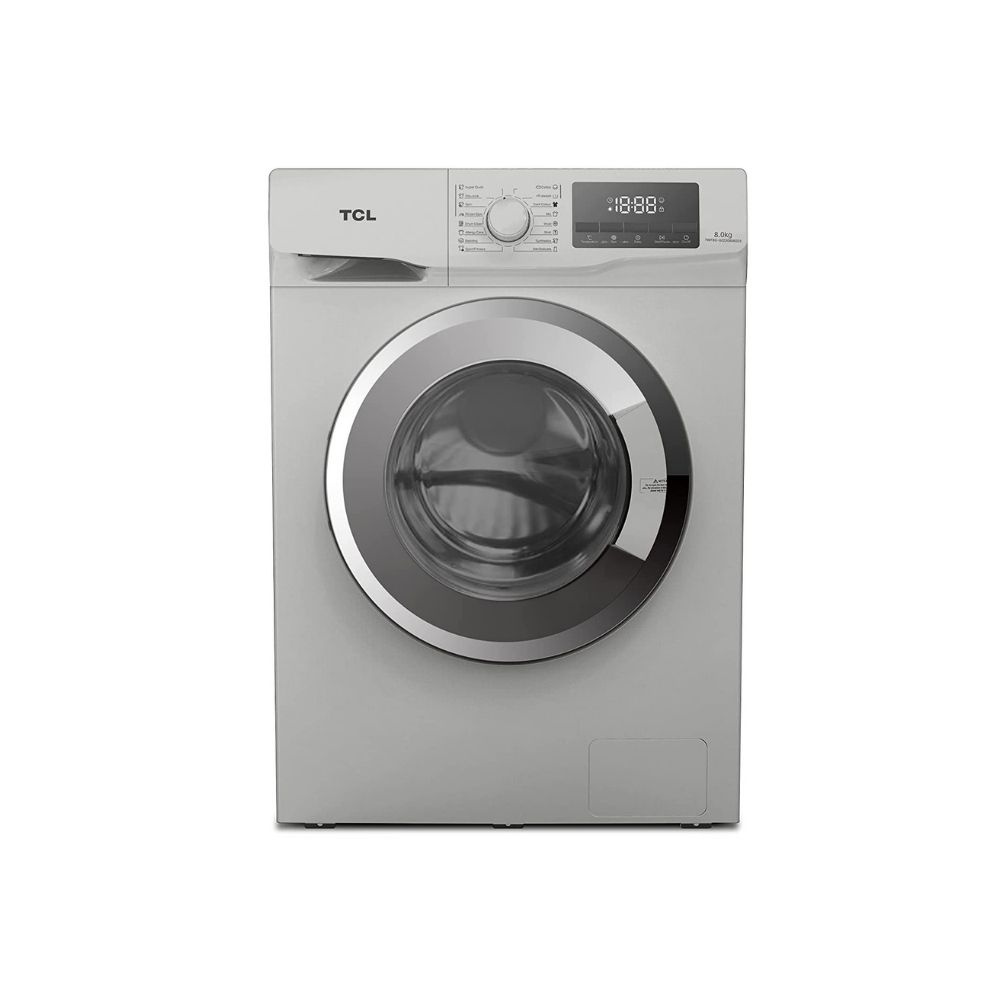 TCL 8 Kg Fully-Automatic Front Loading Washing Machine (TWF80-G123061A03S, Silver)